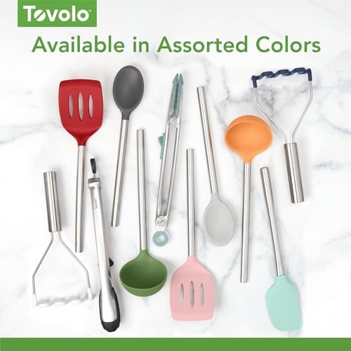 Tovolo Slotted Silicone Spatula Turner Slotted Stainless Steel Handle