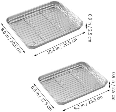 2 Sets Baking Sheet with Cooling Rack Stainless Steel Cookie Pan