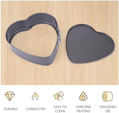 3pcs Heart Shaped Springform Cake Pans, Non Stick Cheesecake Pans Set
