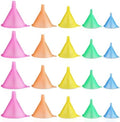 20 Pcs Plastic Funnel Set Colorful Wide Mouth Funnel Multipurpose
