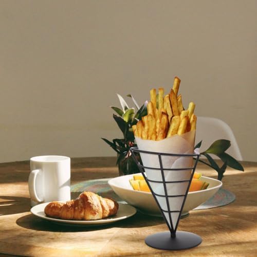 Alipis French Fries Stand Black Iron about 12.00X12.00X17.00cm/4.72X4.