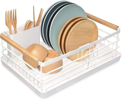 BRIAN & DANY Stainless Steel Dish Drying Rack, White