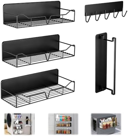 5-Pack Magnetic Shelves for Washing Machine and Fridge
