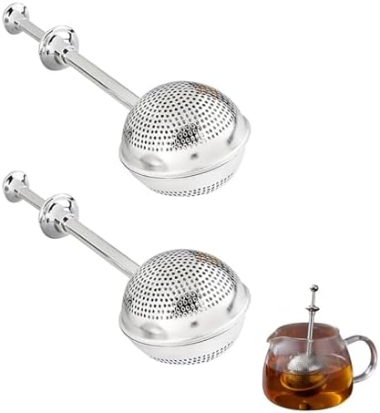 Veemoon Stainless Steel Tea Ball Infuser Set of 2 Long Handle Tea