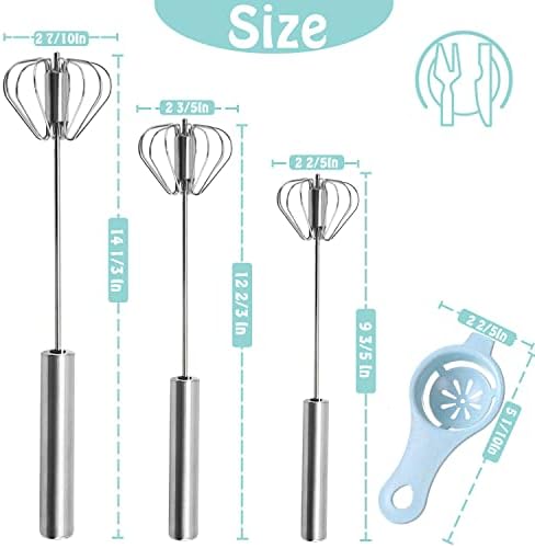 Semi-automatic Whisk, Stainless Steel Egg Beater, Hand Push Rotary