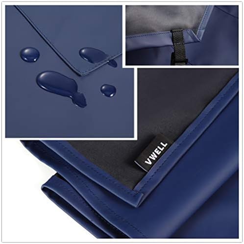 VWELL Waterproof Rubber Vinyl Apron W/ 2 Pockets - Lab Apron for