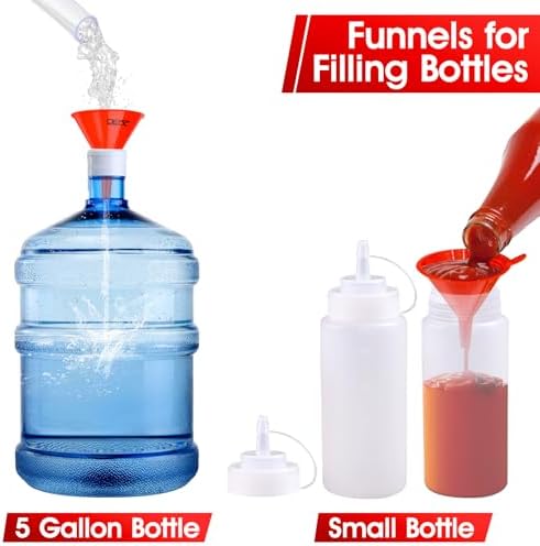 DEDC Oil Funnels, Gas Funnels, Plastic Funnel Set for Car, Automotive