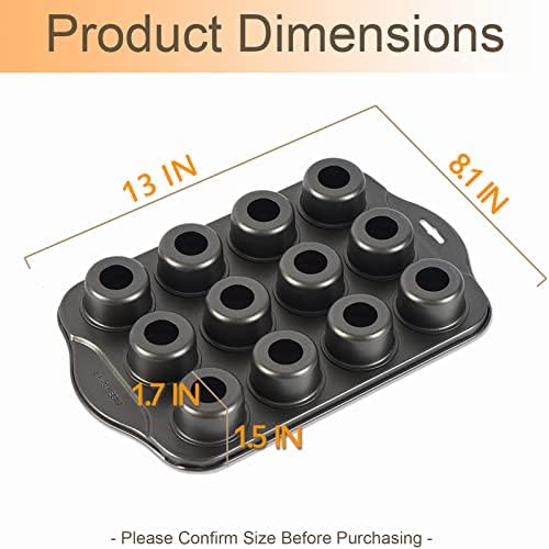 2 Pack Mini Muffin Pan with Removable Bottom, 12 Cavity Nonstick Mini