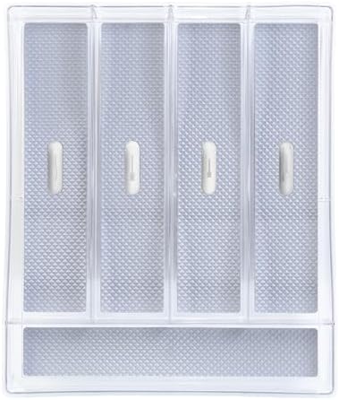 Glad Silverware & Utensil Drawer Organizer - Divided Clear Plastic
