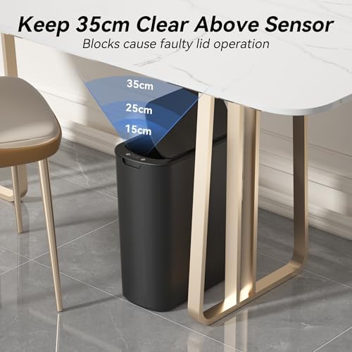 FRESHLIX 5 Gallon Automatic Bathroom Trash Can, Black