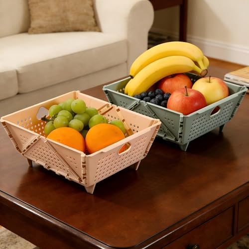 2 Pcs Collapsible Colander Strainer, Multipurpose Drain Basket for
