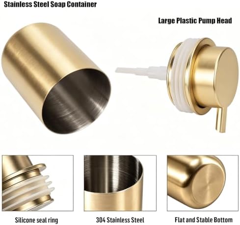 Stainless Steel Liquid Soap Dispenser for Kitchen and Bathroom (Gold)