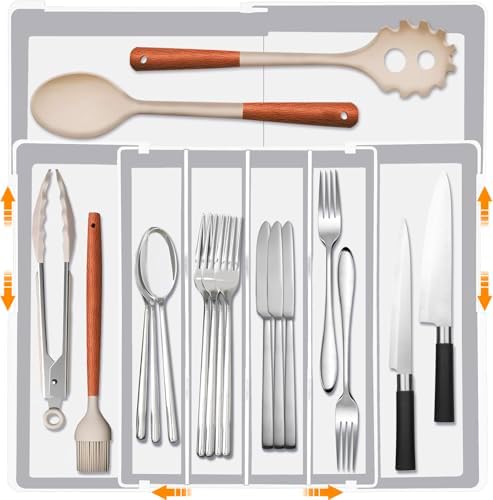 Homecor Silverware Drawer Organizer - Expandable Drawer Organizer for