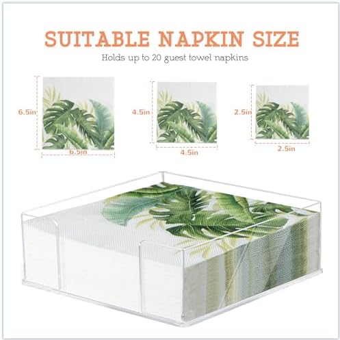 Square Acrylic Napkin Holder for Table, Clear