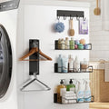 5-Pack Magnetic Shelves for Washing Machine, Black