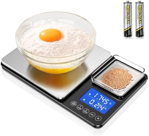 KUAIVO 0.001oz/33lbs Dual Platform Food Kitchen Scales Digital Weight