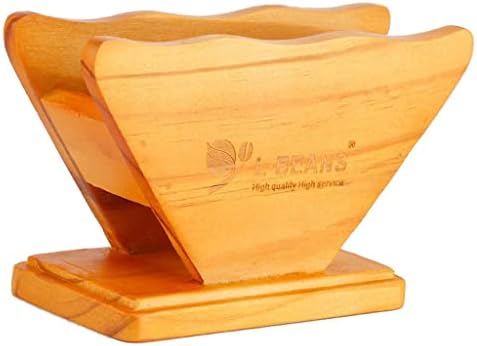 Bamboo Coffee Filter Holder Rack | Standing Fan Shape Paper Dispenser