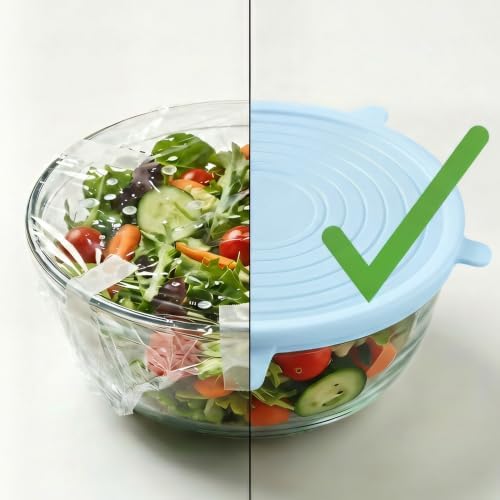 XunLiu Silicone Stretch Lids, 7 Pack, Blue