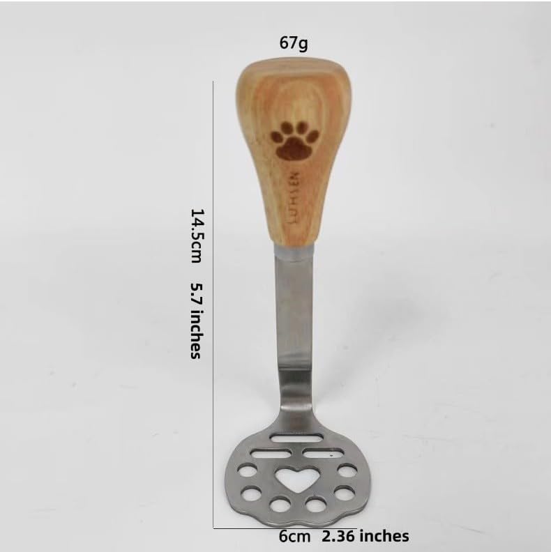 Mini Avocado Masher,Mini Potato Mashers with Wood Handle (Cat' Paw A)