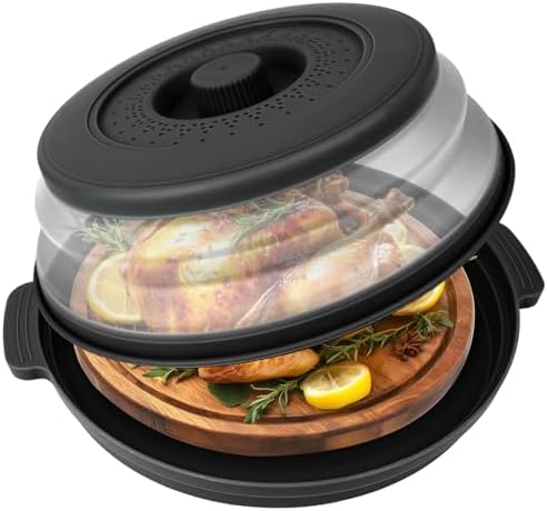 Microwave Splatter Cover Vented for Food,Collapsible Splatter Guard &