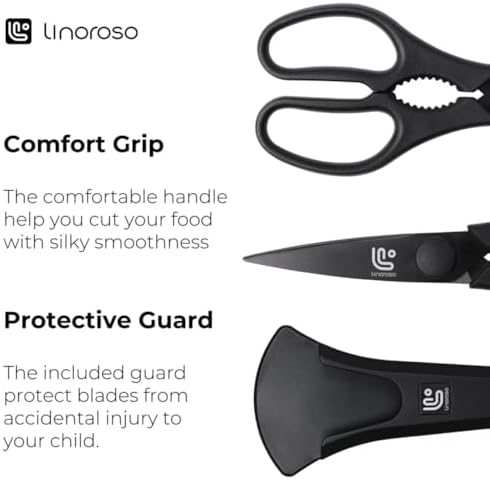 Linoroso Kitchen Scissors All Purpose with Magnetic Holder for