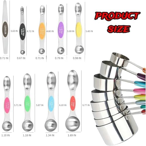 Stainless Steel Measuring Cups and Spoons Set for Home Bakers & Cooks