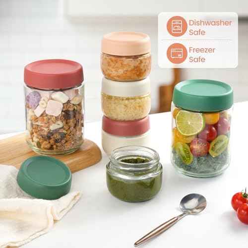 12Pack Overnight Oats Containers, 16oz, 8oz & 4oz