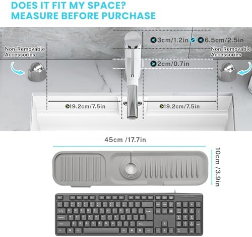 Daily Treasures 45 x 10 cm Splash Sink Guard,Narrow Rim Design