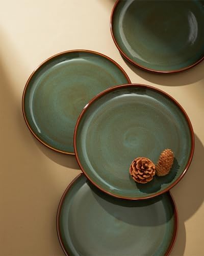 Pokini Ceramic Dinnerware Sets for 4, 12pcs Plates and Bowls Sets Dish