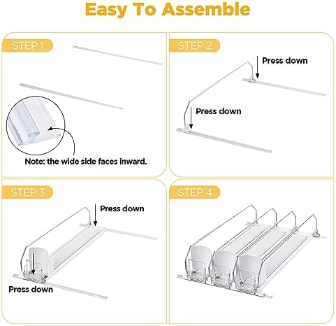 OTraki Fridge Drink Organizer, 3 Rows, Clear