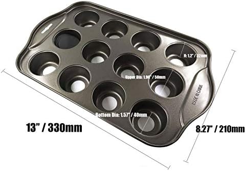 DEVILMAYCARE Removable Bottom Round Mini Muffin Pans 12 Holes