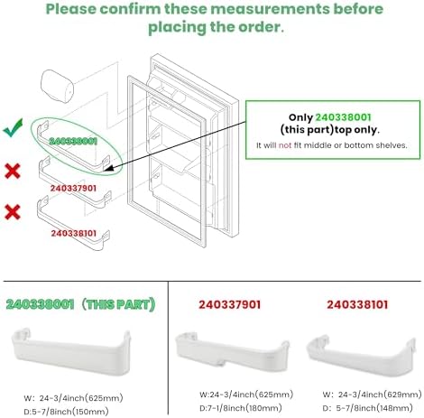 HECASA 240338001 AP2115859 Refrigerator Door Shelf Compatible with