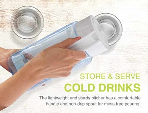 Arrow Home Products 1 Gallon Plastic Pitcher with Lid - Clear Plastic