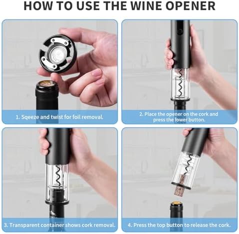 Rechargeable Electric Wine Bottle Opener Set, Automatic Wine Opener