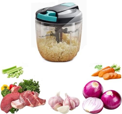 Manual Food Chopper, Hand Pull String Garlic Mincer Onion Cutter, Easy