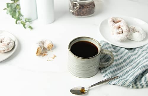 KooK Glazed Coffee Mugs, Ceramic, Microwave & Dishwasher Safe, 13 oz