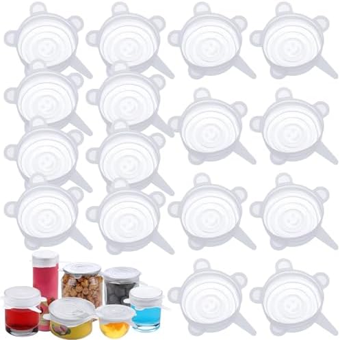 Patelai 16 Pack Silicone Stretch Lids, White