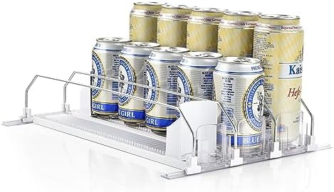 OTraki Fridge Drink Organizer, 3 Rows, Clear