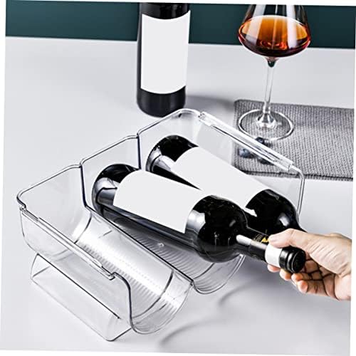 2 Pack Plastic Wine Rack for Bottles, Space Saving Kitchen Storage