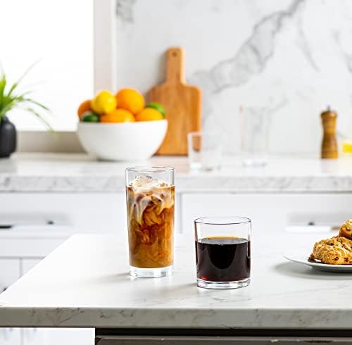 Le'raze 8pc Drinking Glasses Dishwasher Safe Everyday Durable