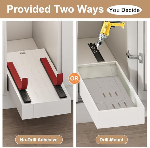Fokyfok Pull out Cabinet Organizer,7"-11"W,17"-24"D,Expandable,Adhesive
