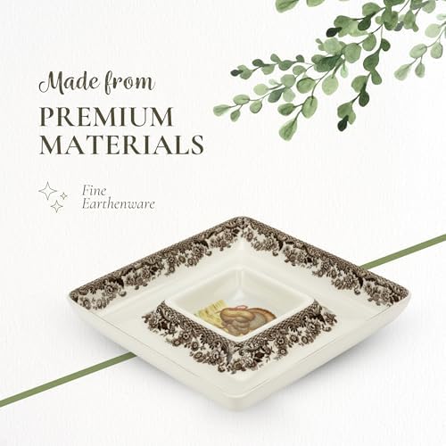 Spode – Woodland – Square Chip and Dip Serving Set - Turkey