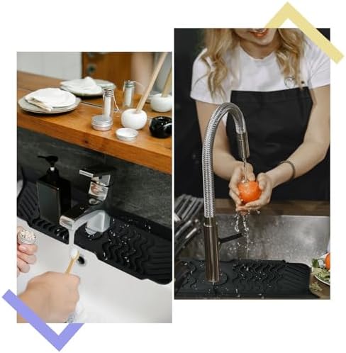 Craftdady 17.5'' Faucet Mat for Kitchen Sink Silicone Sink Splash