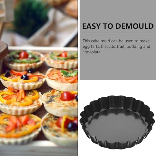 PRETYZOOM Mini Tart Pans with Removable Bottom 3.85 Inch Carbon Steel