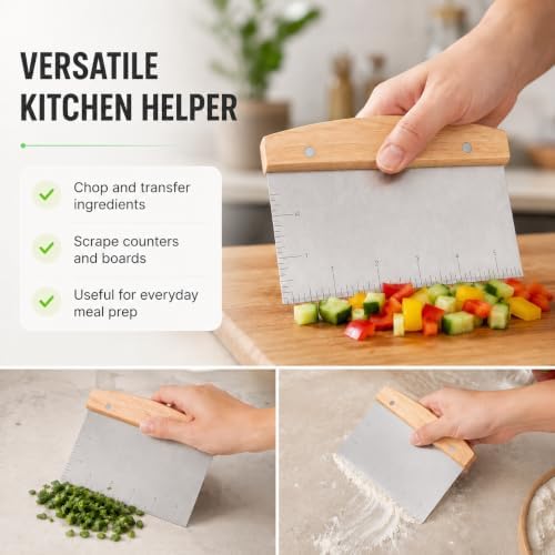 Heavy-Duty Stainless Steel Bench Scraper & Dough Cutter – Multipurpose