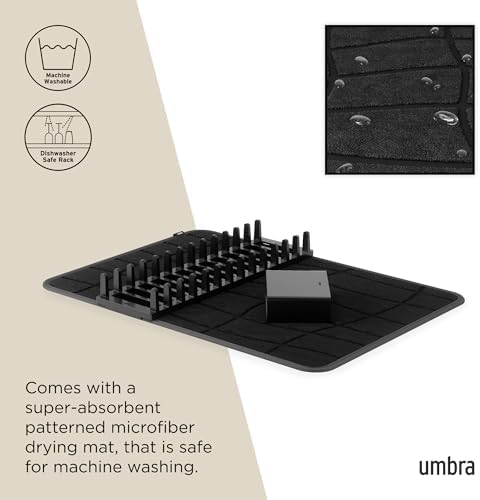 Umbra Udry Foldable Dish Drying Rack, Black