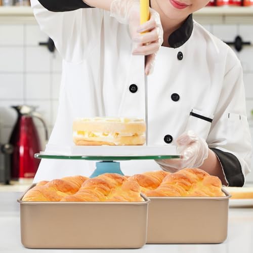Brownie Pan, 2 Pack Square Baking Pan Square Cake Pan Non Stick Baking