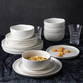 AmorArc Stoneware Dinnerware Sets for 4,12Pcs Ceramic Plates and Bowls