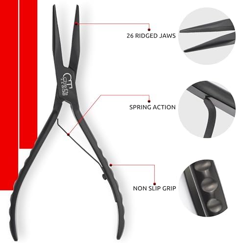 Fish Bone Pliers/Tweezers, Stainless Steel, Black
