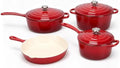 Enameled Cast Iron Cookware Set, Dutch Oven for Bread Baking &